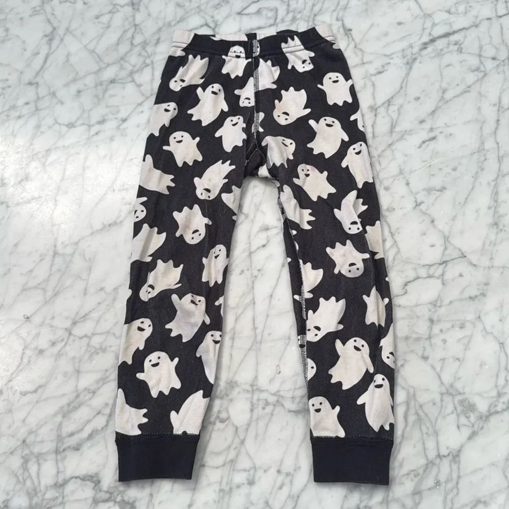 Hanna Andersson Spooky Ghost Print  Black Pajama Bottoms Sz 4T